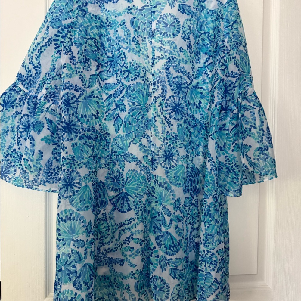 Blue Floral lily Pulitzer beach cover up